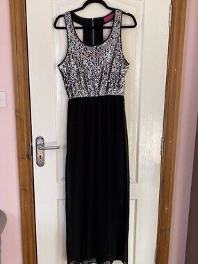 Black long-style large evening dress